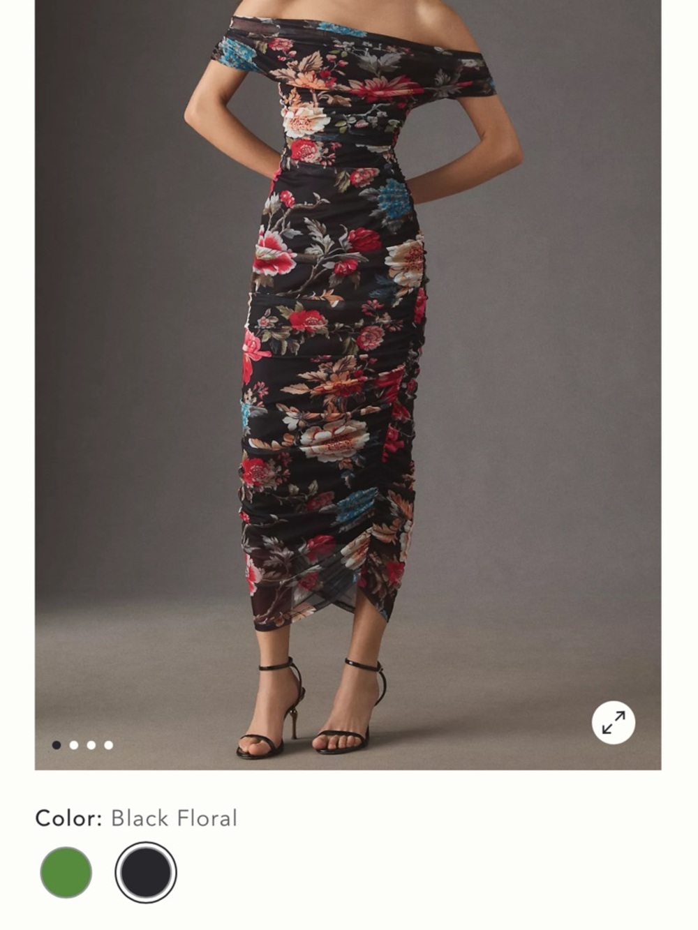 BHLDN Black Floral Maxi dress